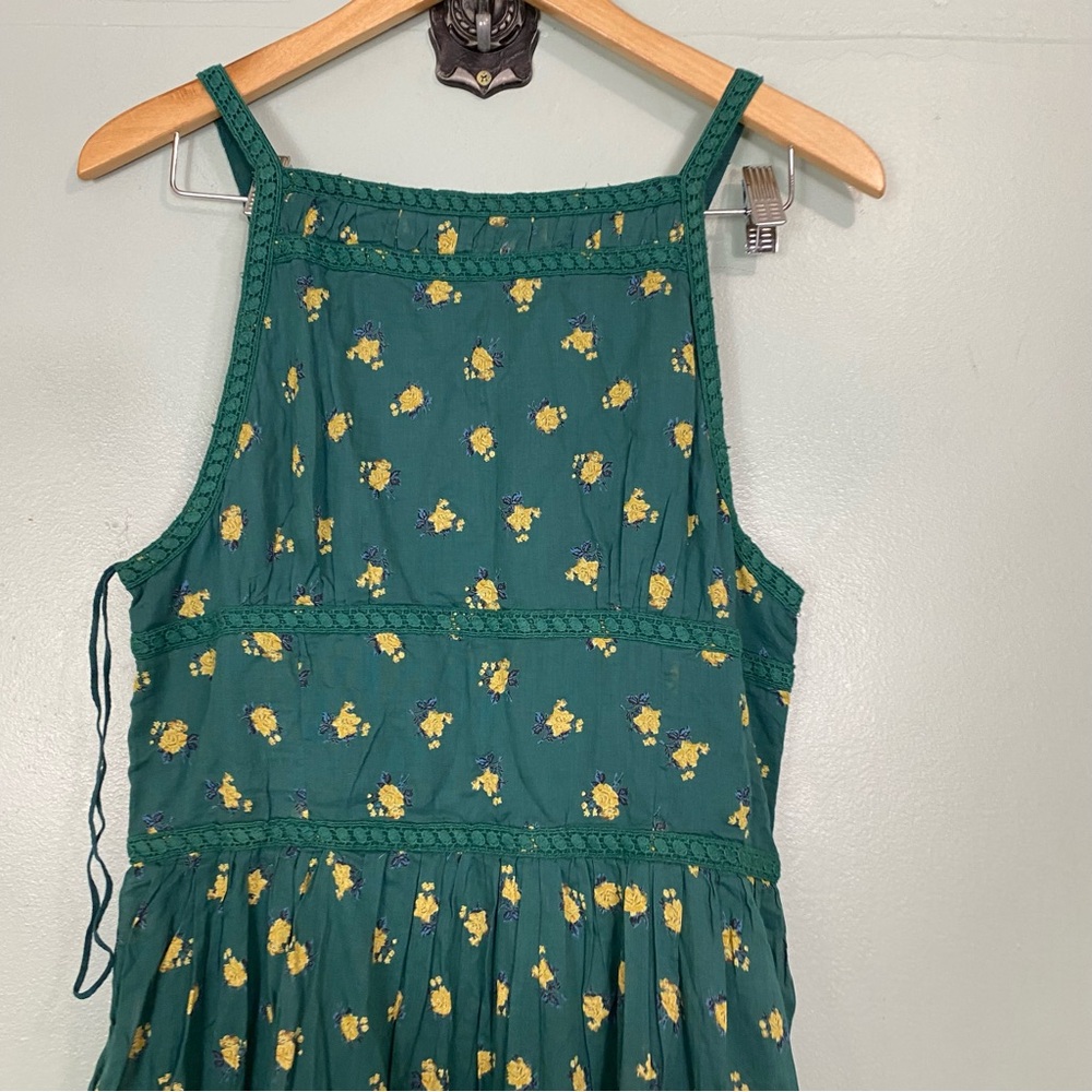 Free People‎ Daydreamer Midi Floral Green Tiered Dress Sundress Medium - Picture 3 of 7